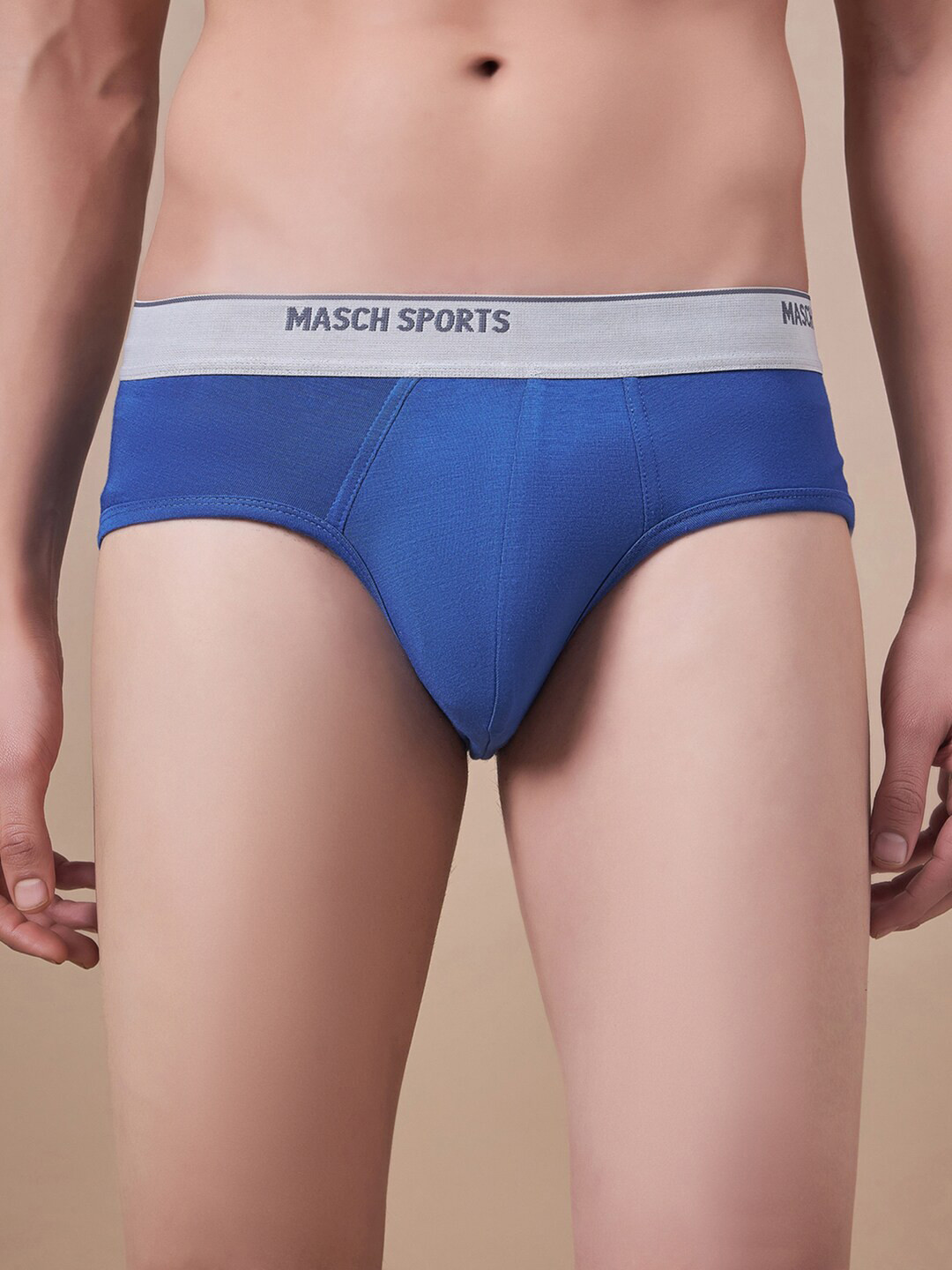 Masch Sports Mid-Rise Anti Microbial Basic Briefs BRF-1-SOL-ET-BLU