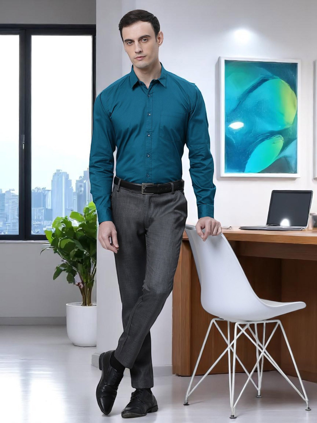 THE SOUL PATROL Cotton Full Sleeve Regular Fit Opaque Formal Shirt