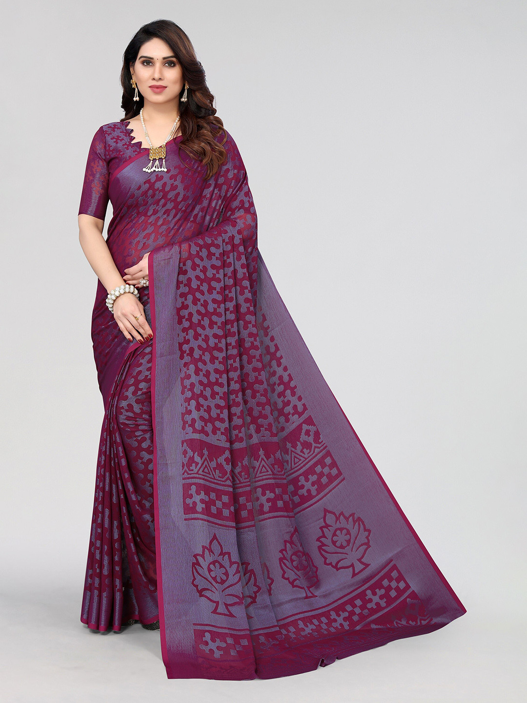 Vivostav Designer Pure Chiffon Banarasi Saree