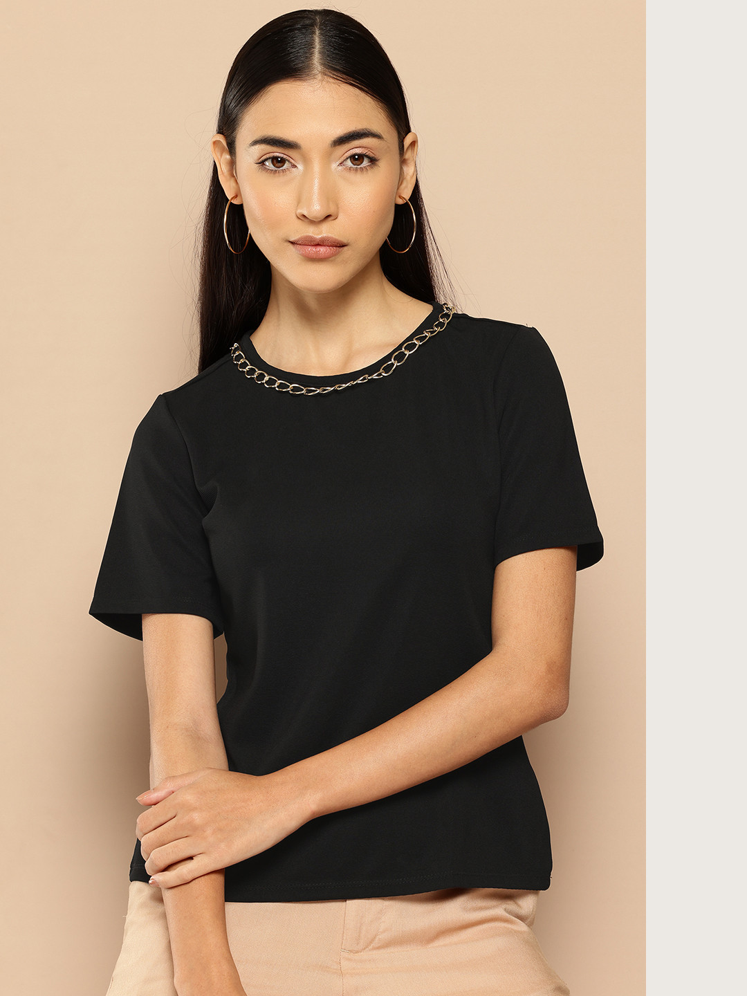 Chemistry Chain Embellished Detail Top