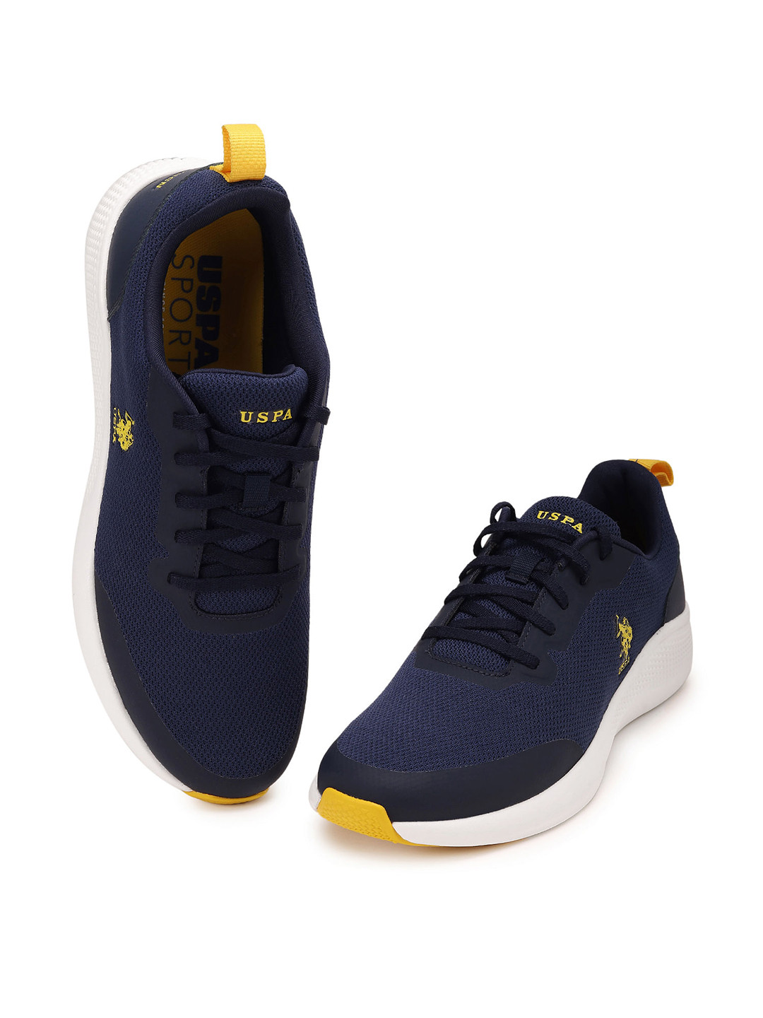 U.S. Polo Assn. Men Textured Contrast Sole Lace-up Sneakers