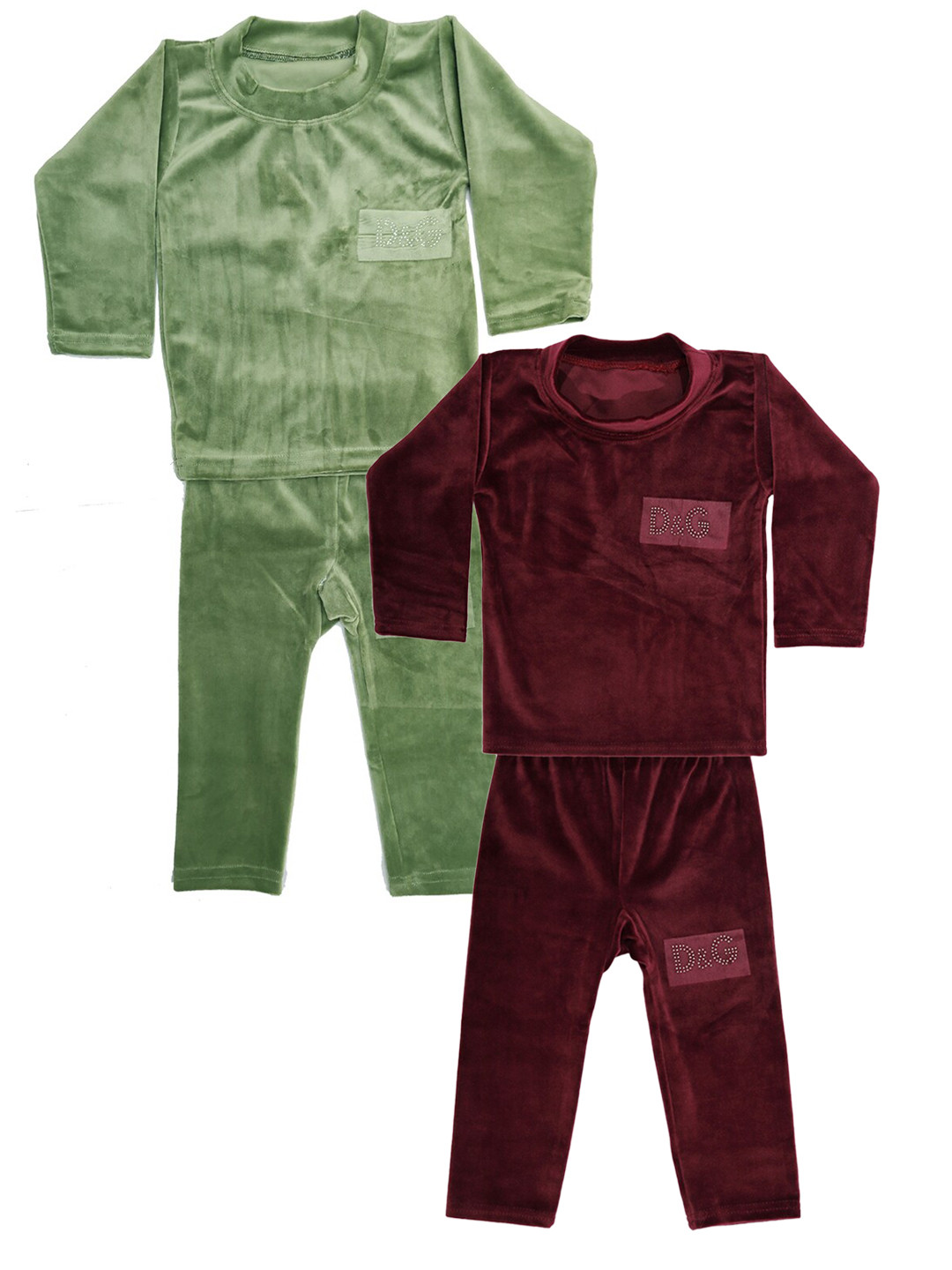 MANZON Kids Pack Of 2 Round Neck T-shirt with Trousers