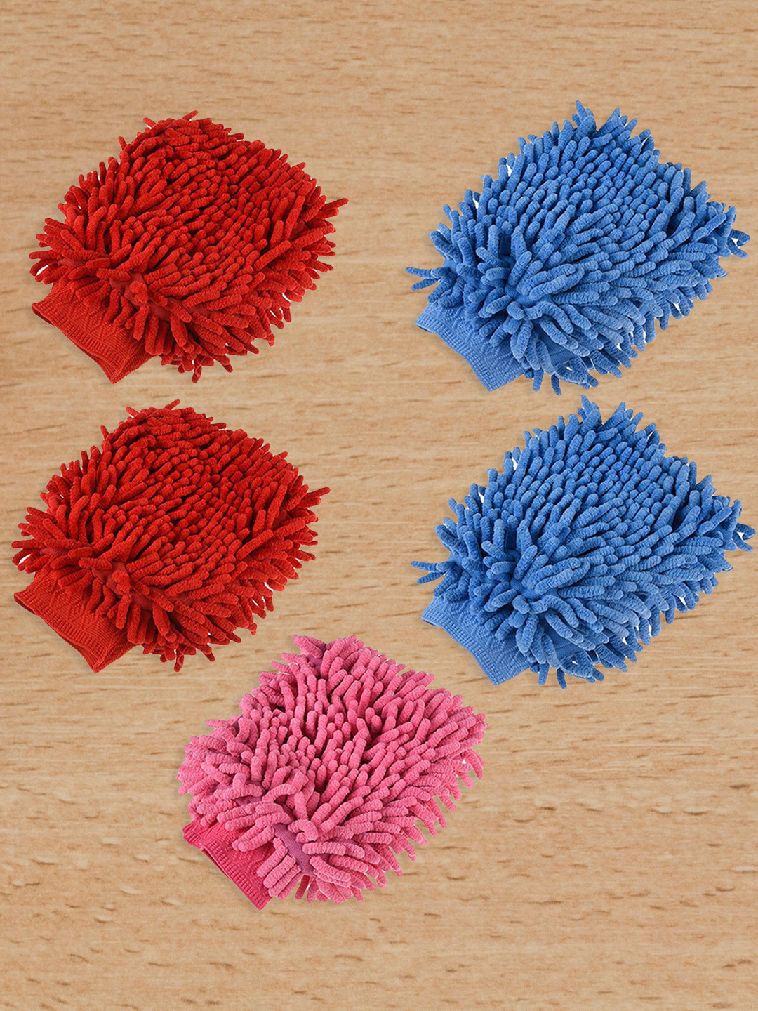 Kuber Industries Green & Blue 5 Pieces Hand Dusters for Kitchen