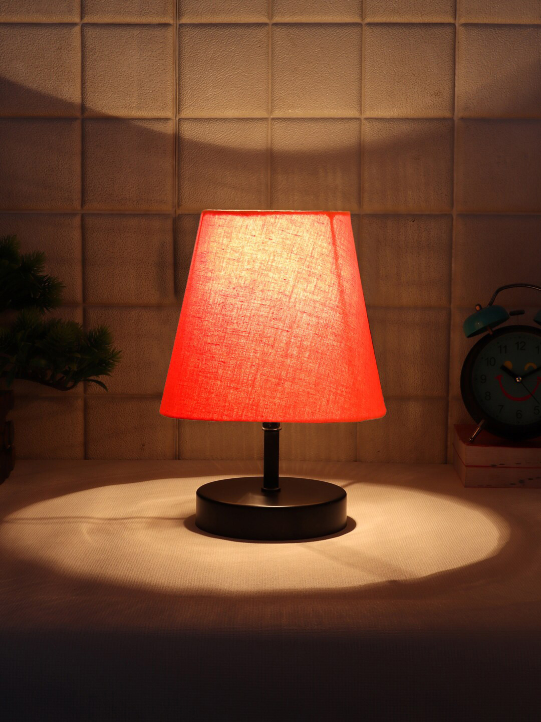 Devansh Orange Textured Table Lamp