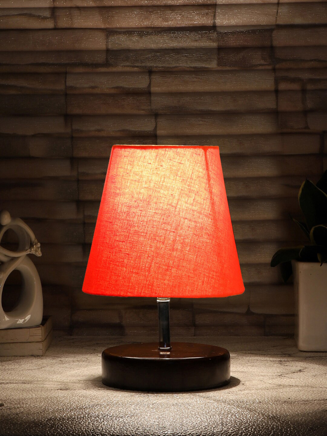 Devansh Orange Textured Table Lamp