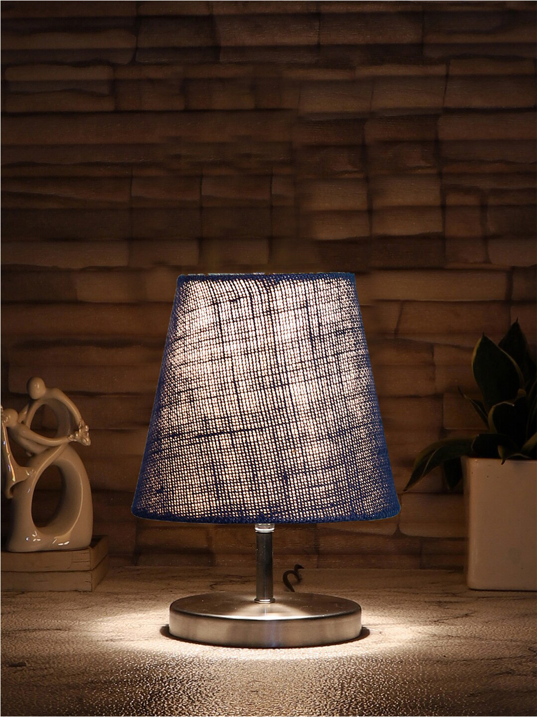 Devansh Blue Metal Solid Table Lamps