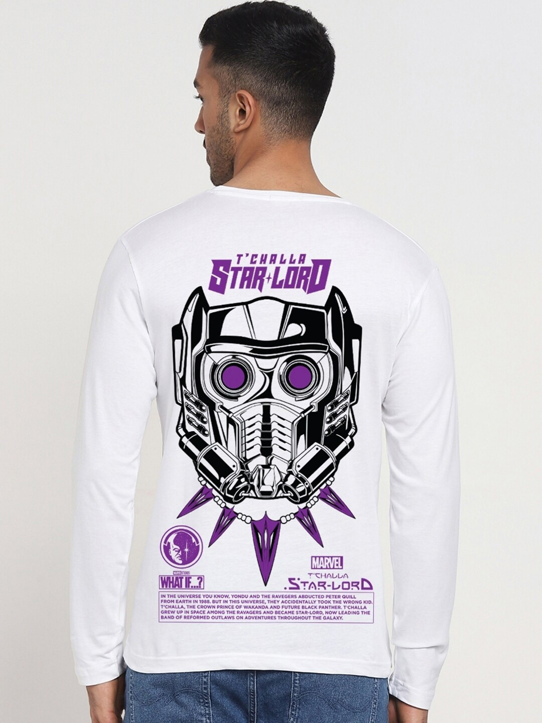 Bewakoof Starlord Printed Drop-Shoulder Sleeves Oversized Pure Cotton T-shirt