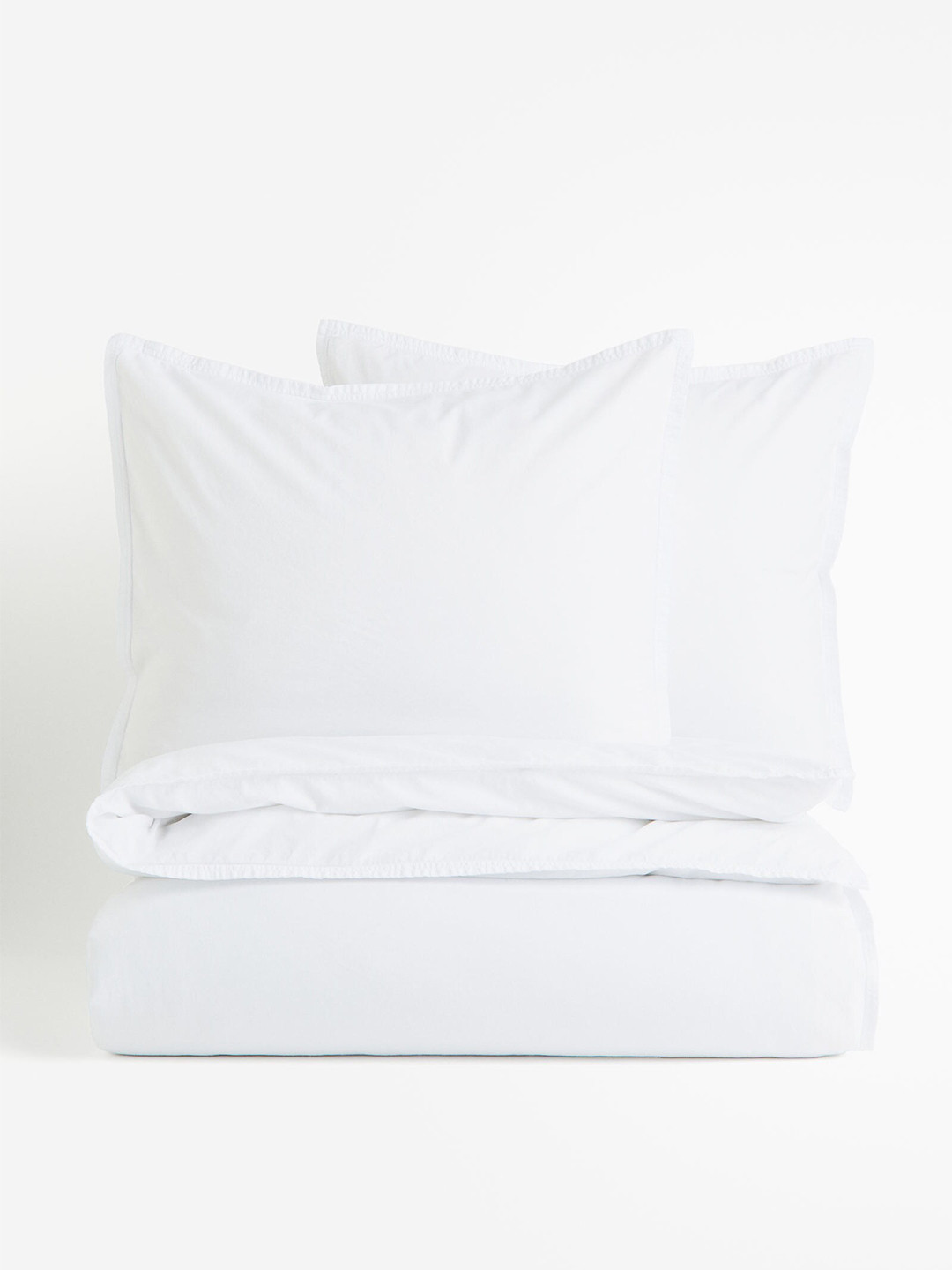 H&M White Washed Cotton Double King Duvet Cover Set