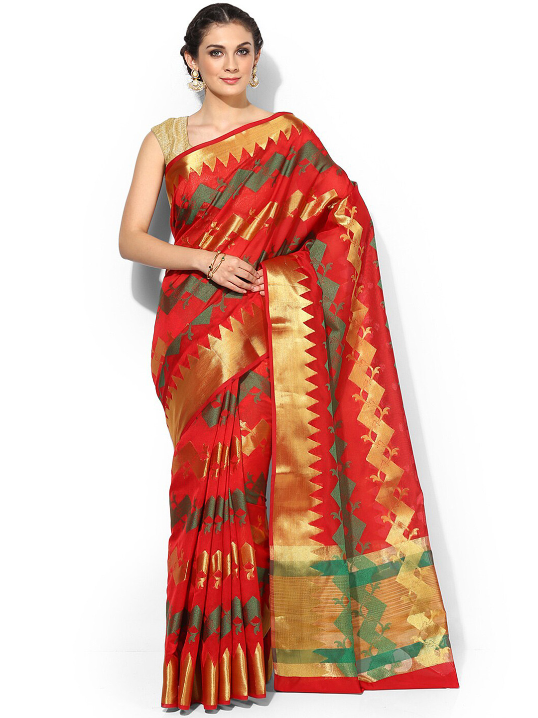 PTIEPL Banarasi Silk Works Abstract Woven Design Zari Art Silk Banarasi Saree