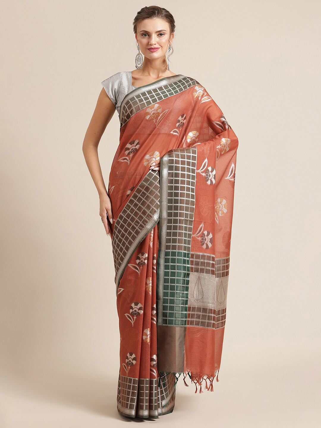 PTIEPL Banarasi Silk Works Woven Design Zari Silk Cotton Saree