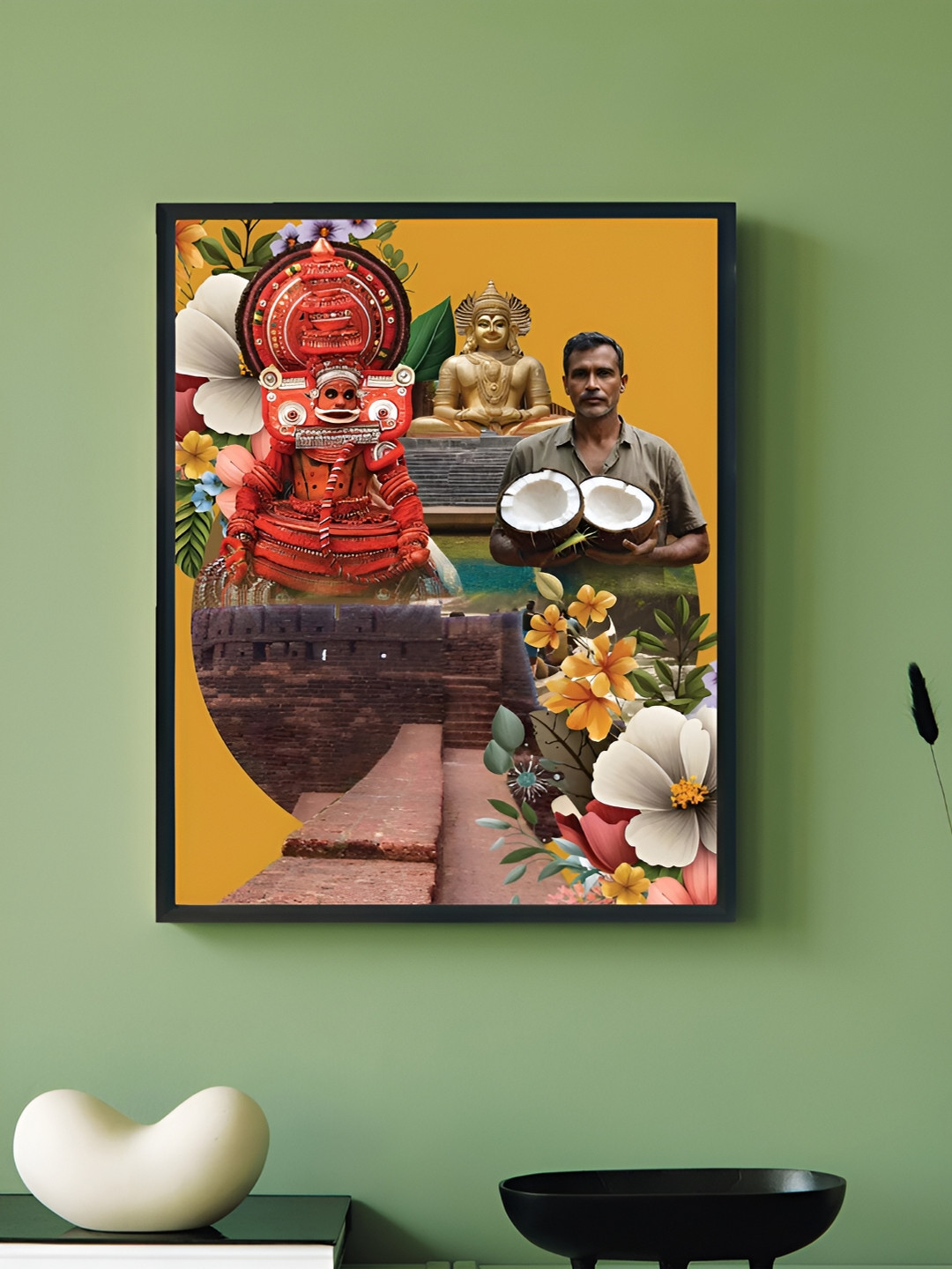 Art Street Black & Orange Paintings Wall Art