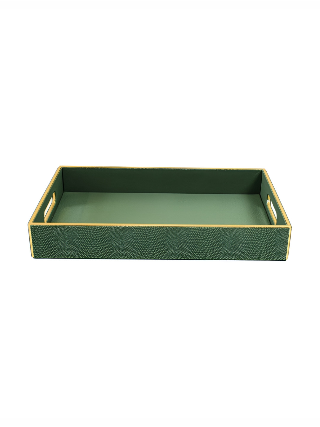 ICHKAN Olive Green Leather Rectangle Serving Tray