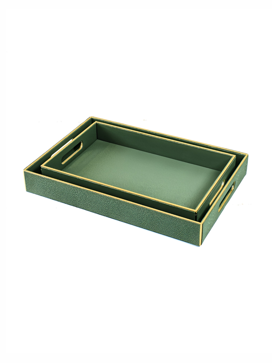 ICHKAN Olive Green 2-Pcs Rectangle Seving Trays