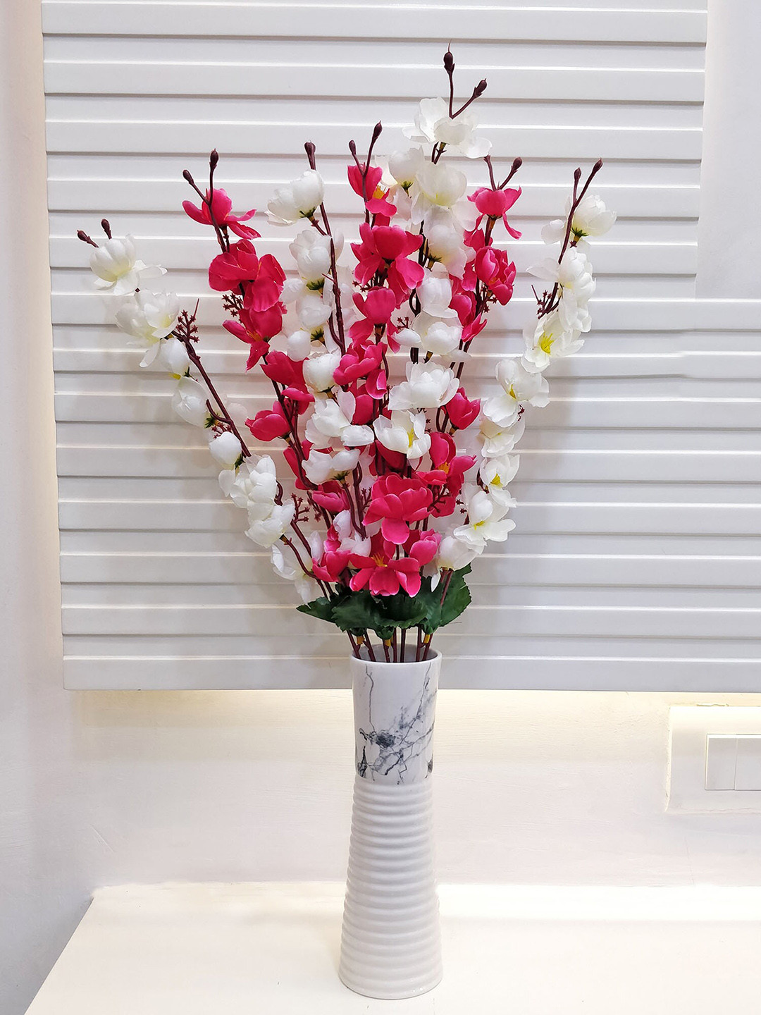 ARTSY White & Pink Artificial Flowers and Plants