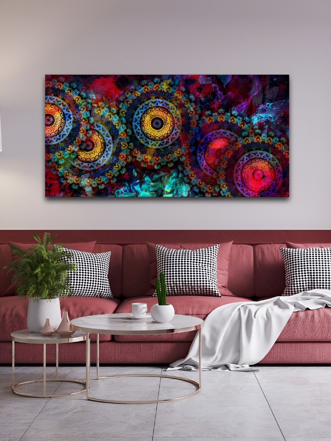 VibeCrafts Black & Green Canvas Painting Wall Art