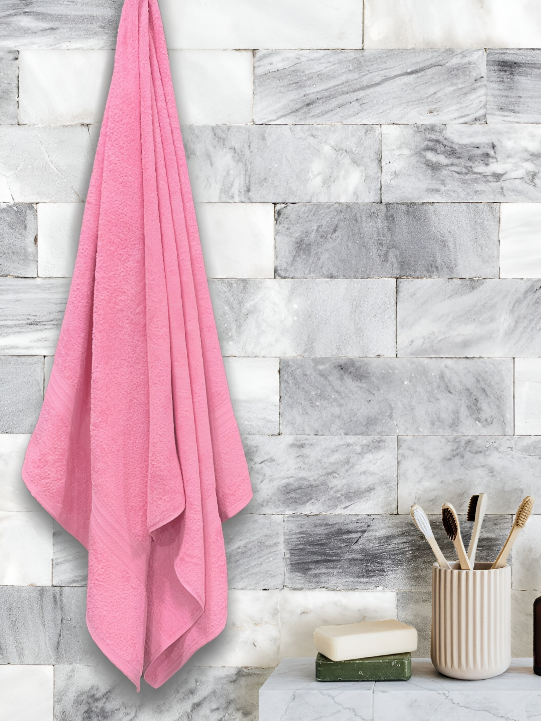Sassoon Anatolia Pink Terry Cotton Bath Towel