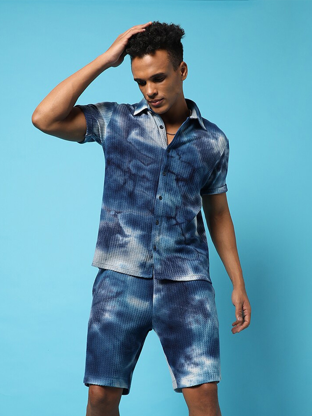 Buy Campus Sutra Tie Dye Pure Cotton Shirt With Shorts Co Ords