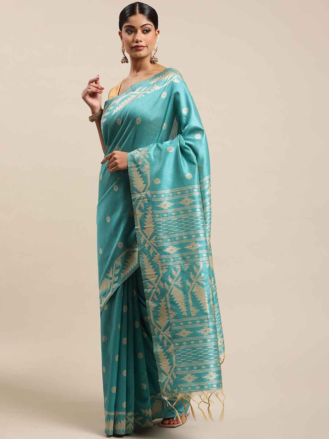NK Textiles Silk Blend Bhagalpuri Saree