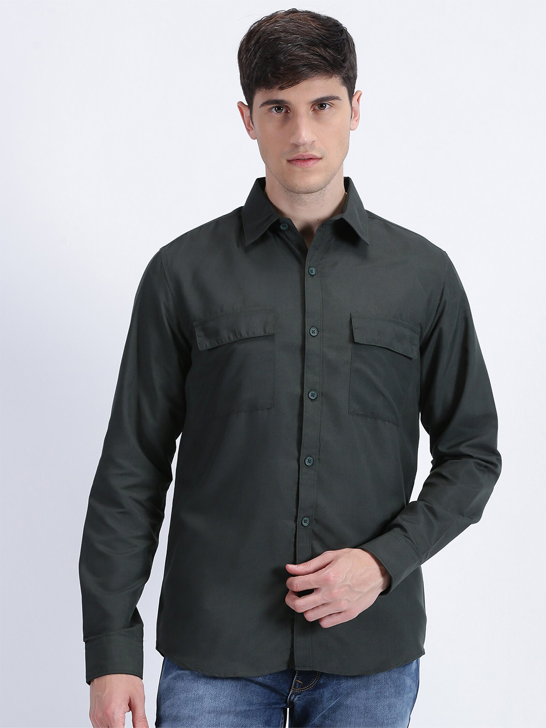 MISCHIEF MONKEY Classic Fit Long Sleeves Cotton Casual Shirt