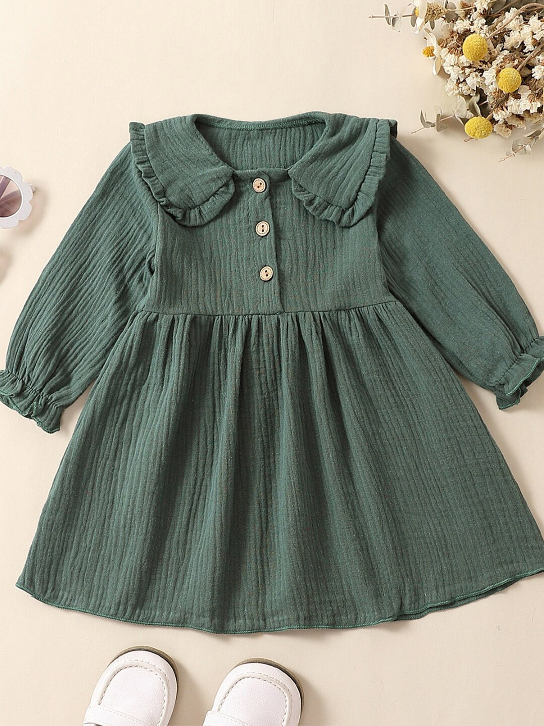 StyleCast Girl Peter Pan Collar Long Sleeves A-Line Dress
