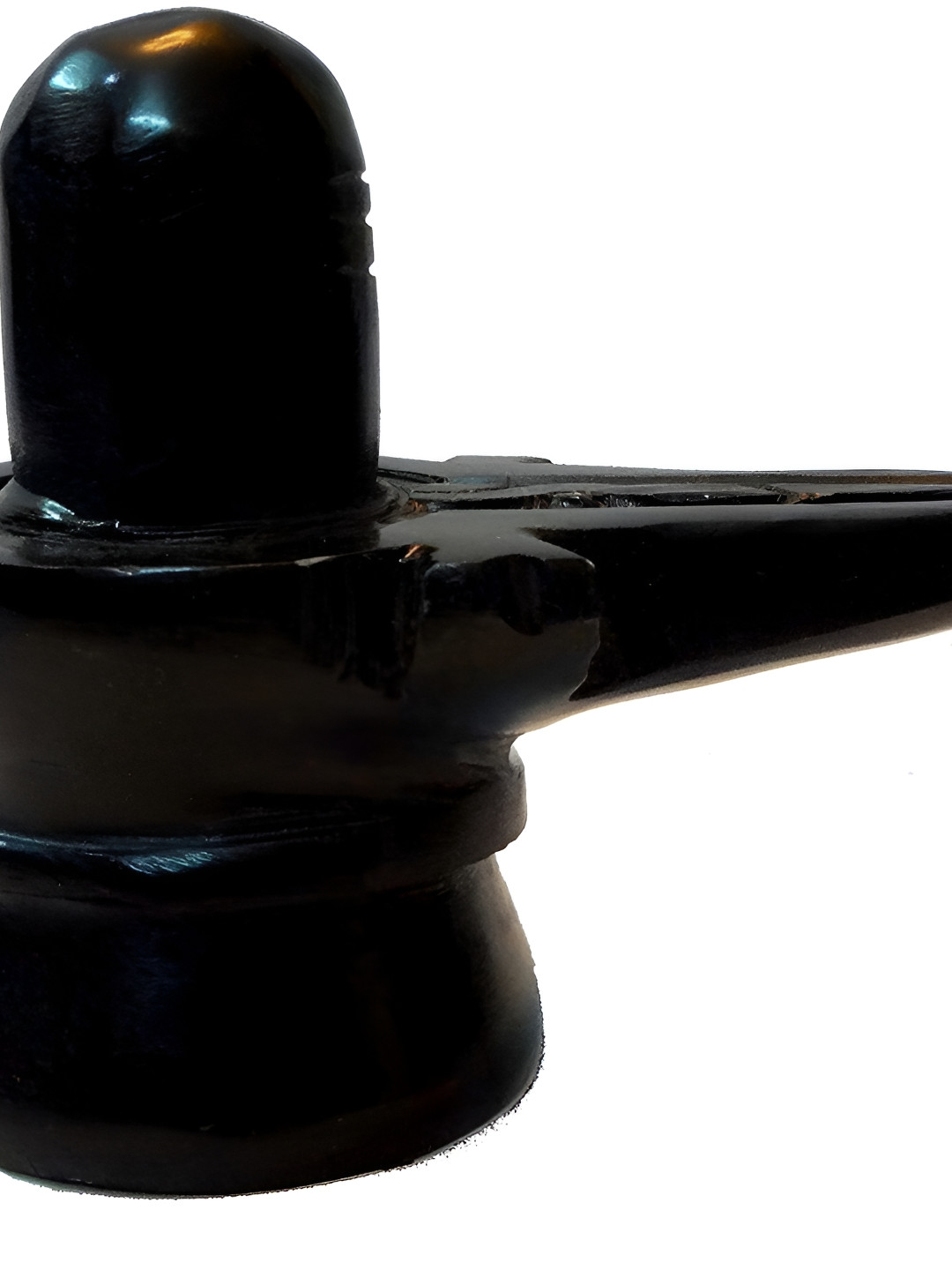 Navyaksh Shivling Black Marble Glossy Prayer Room Tiny Showpiece - 2.4 Inches