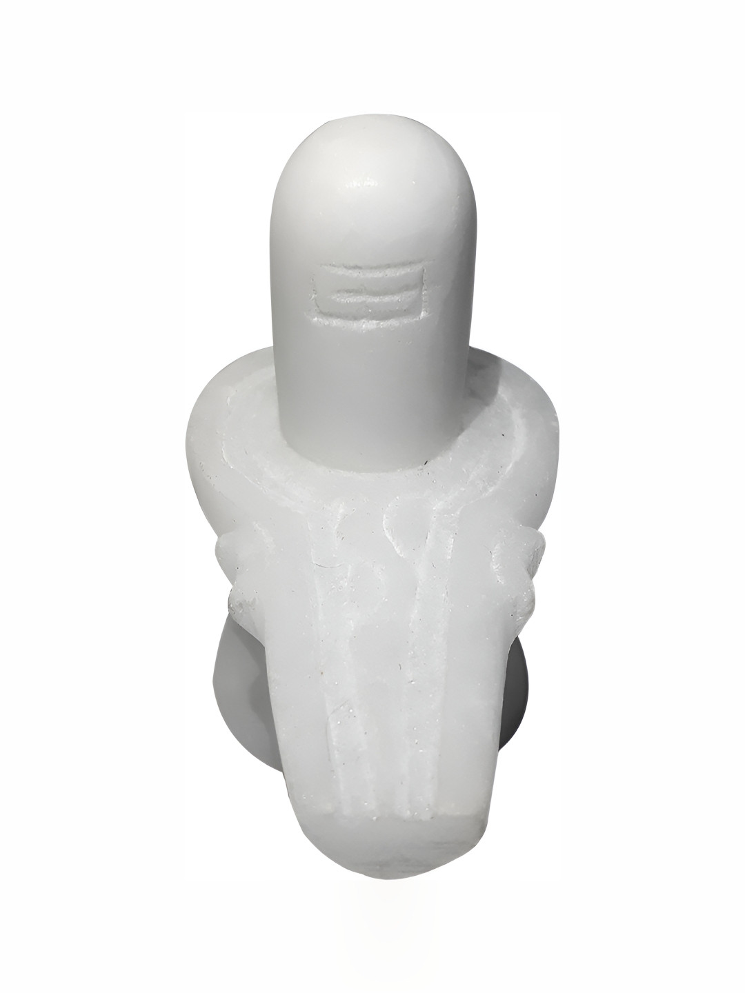 Navyaksh Shiv Ling White Marble Glossy Prayer Room Hand-Crafted Medium Showpiece - 3.1 Inches