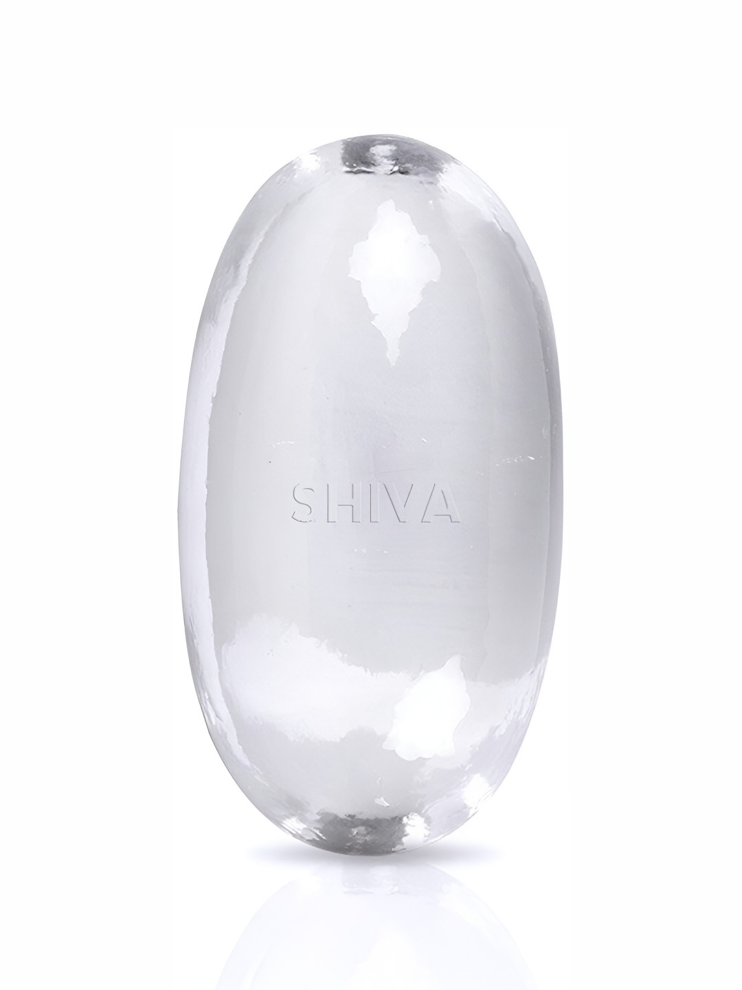 Navyaksh Lingam White Crystal Natural Living Room Small Showpiece - 3.1 Inches