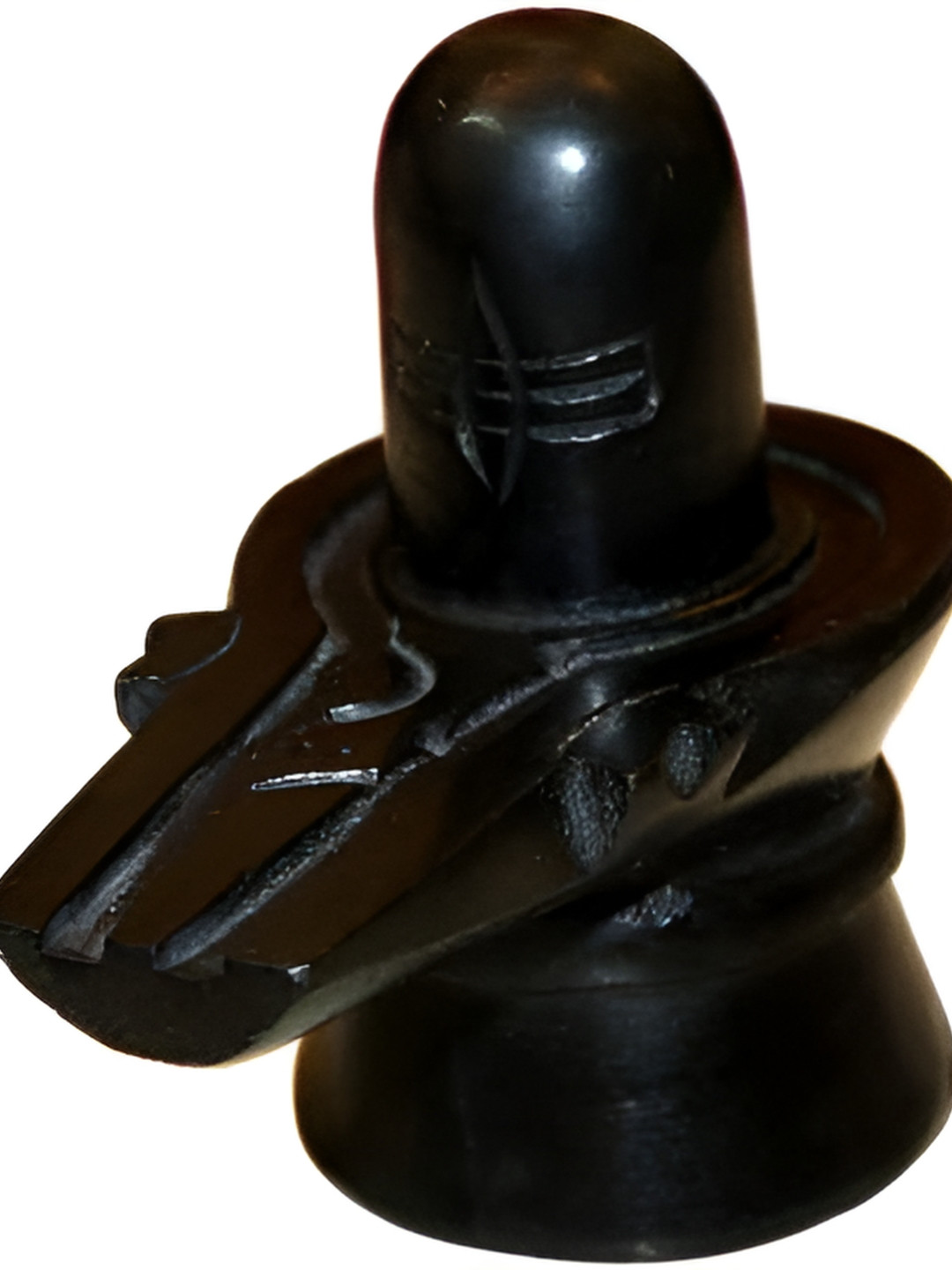 Navyaksh Shivling Black Metal Natural Prayer Room Tiny Showpiece - 3.1 Inches