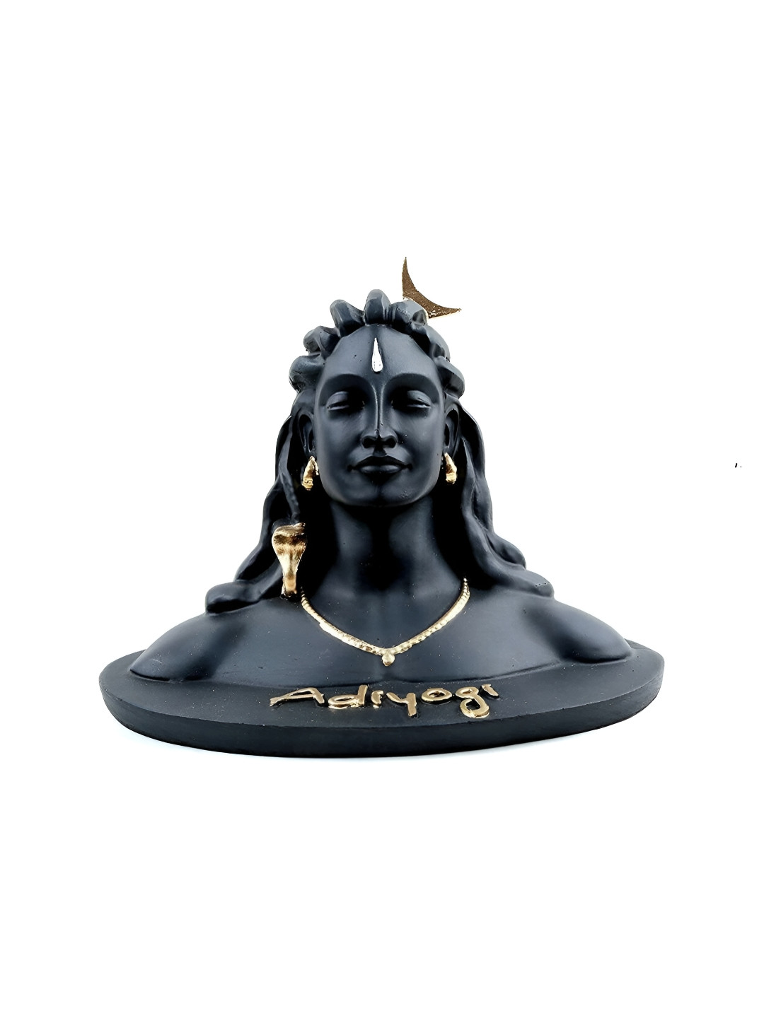 Navyaksh Pooja Thali with Shivling Stand Abhishek Lota Kalash Black Marble Glossy Living Room Small Showpiece - 3.1 Inches