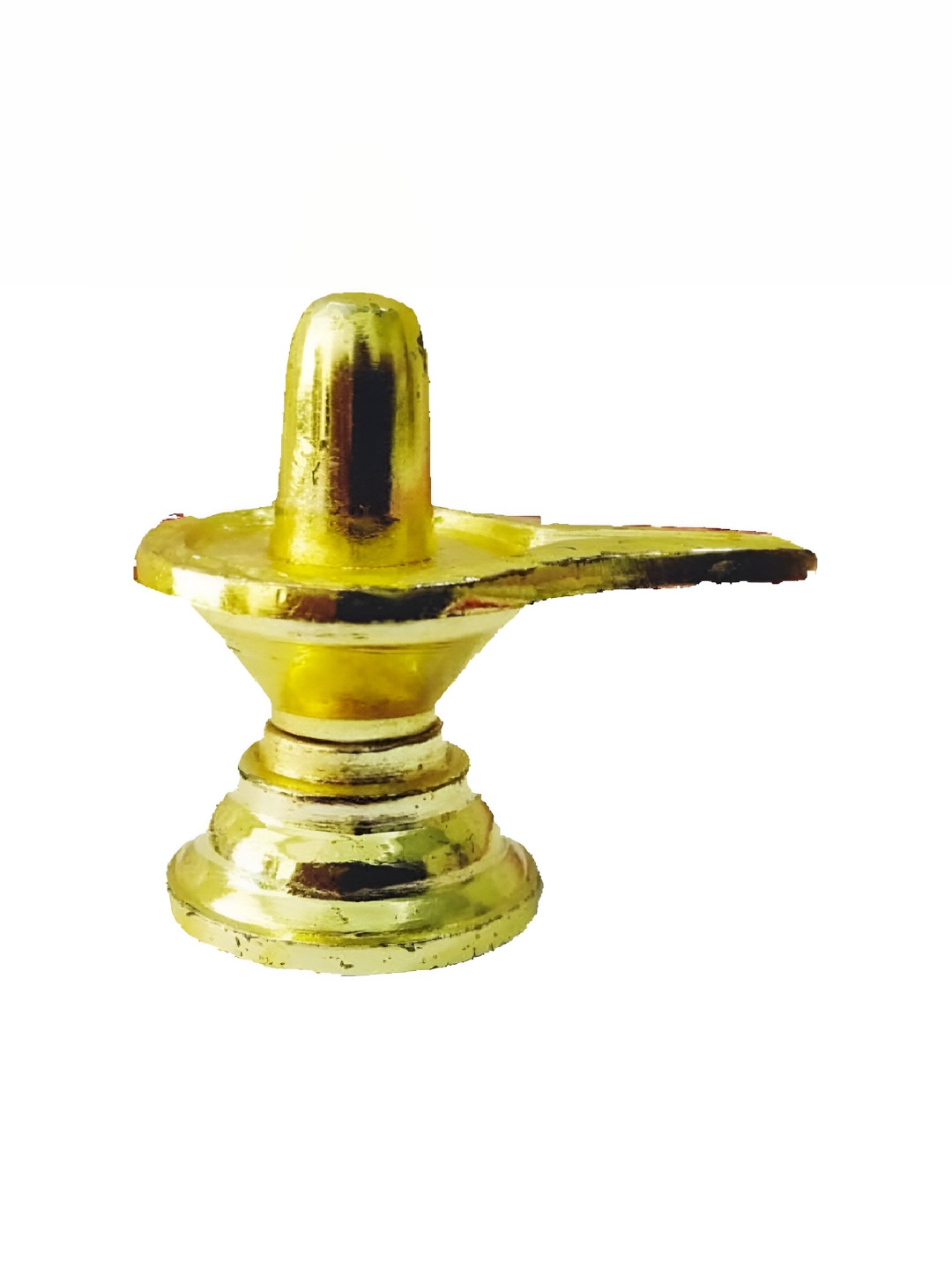 Navyaksh Shivling Gold Brass Metallic Home Office Small Showpiece - 3.1 Inches