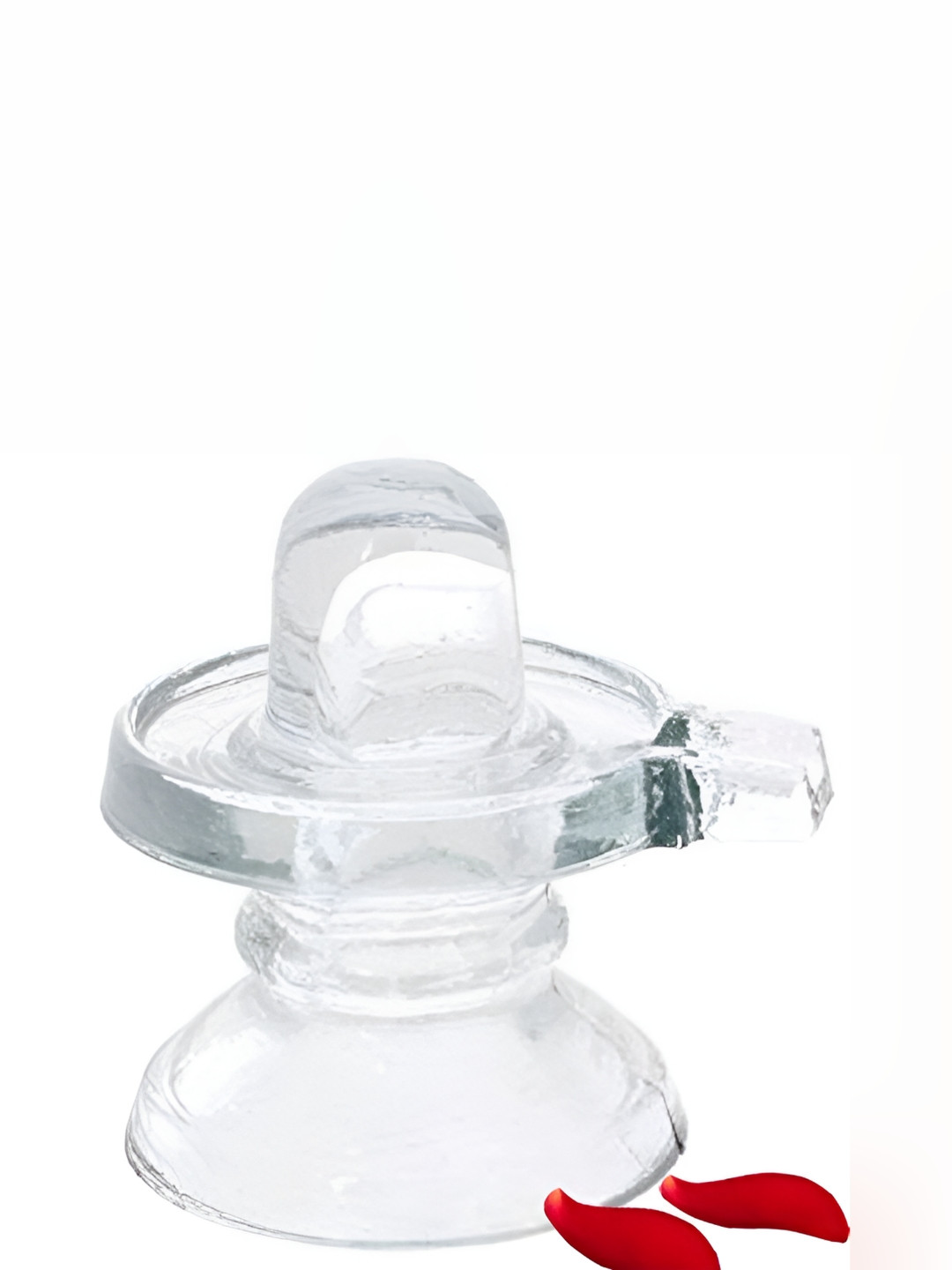 Navyaksh Shivling Transparent Glass Glossy Prayer Room Small Showpiece - 3.1 Inches