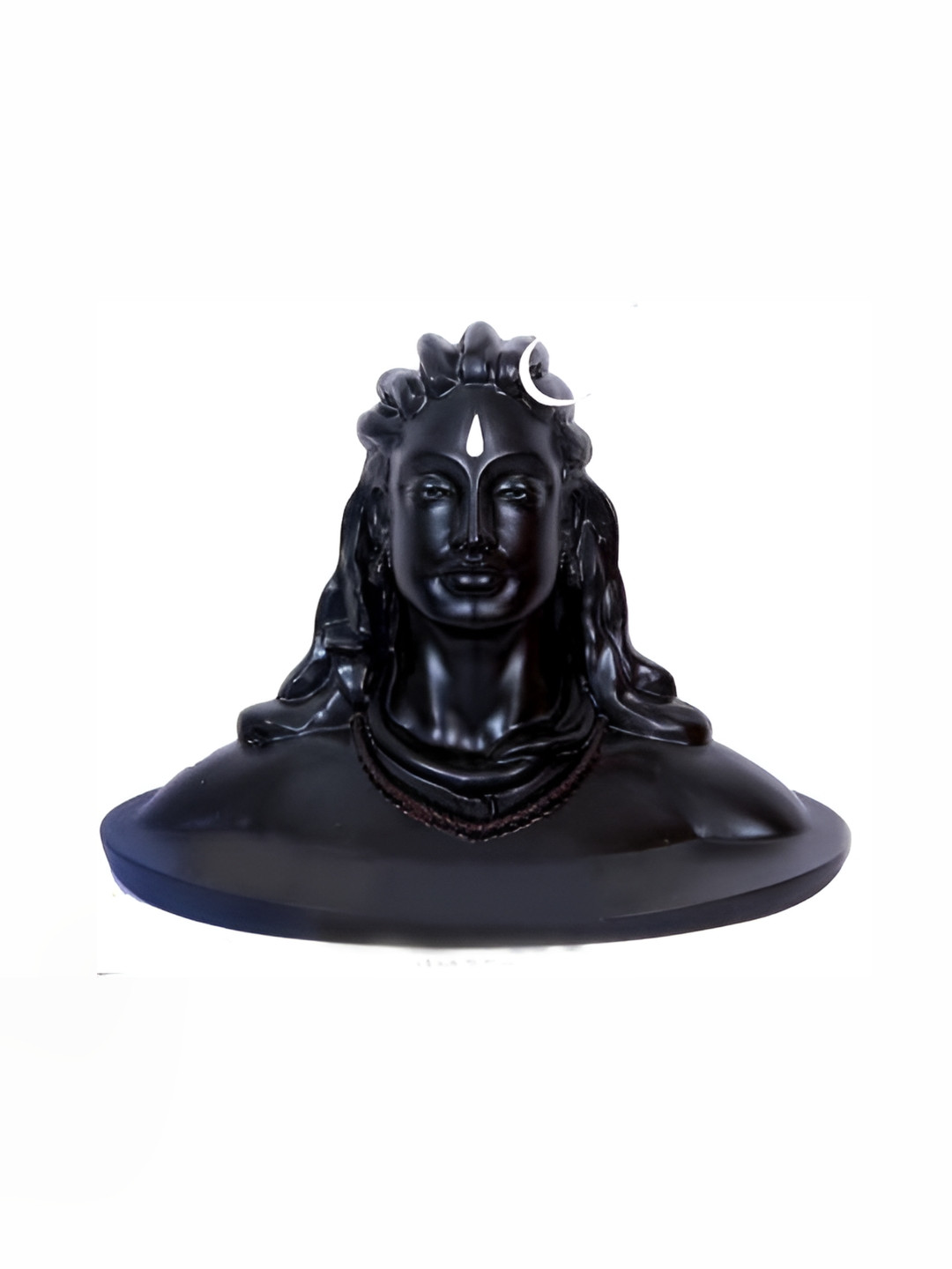 Navyaksh Adiyogi Shiva Black Polyresin Glossy Home Office Small Showpiece - 4.5 Inches