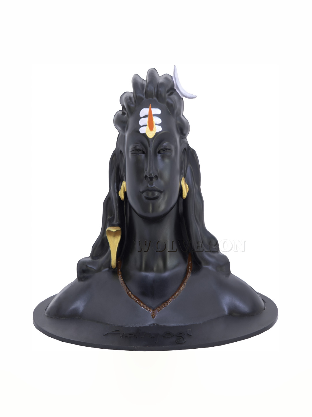 Navyaksh Aadi Yogi Black Polyresin Matte Prayer Room Small Showpiece - 4.7 Inches