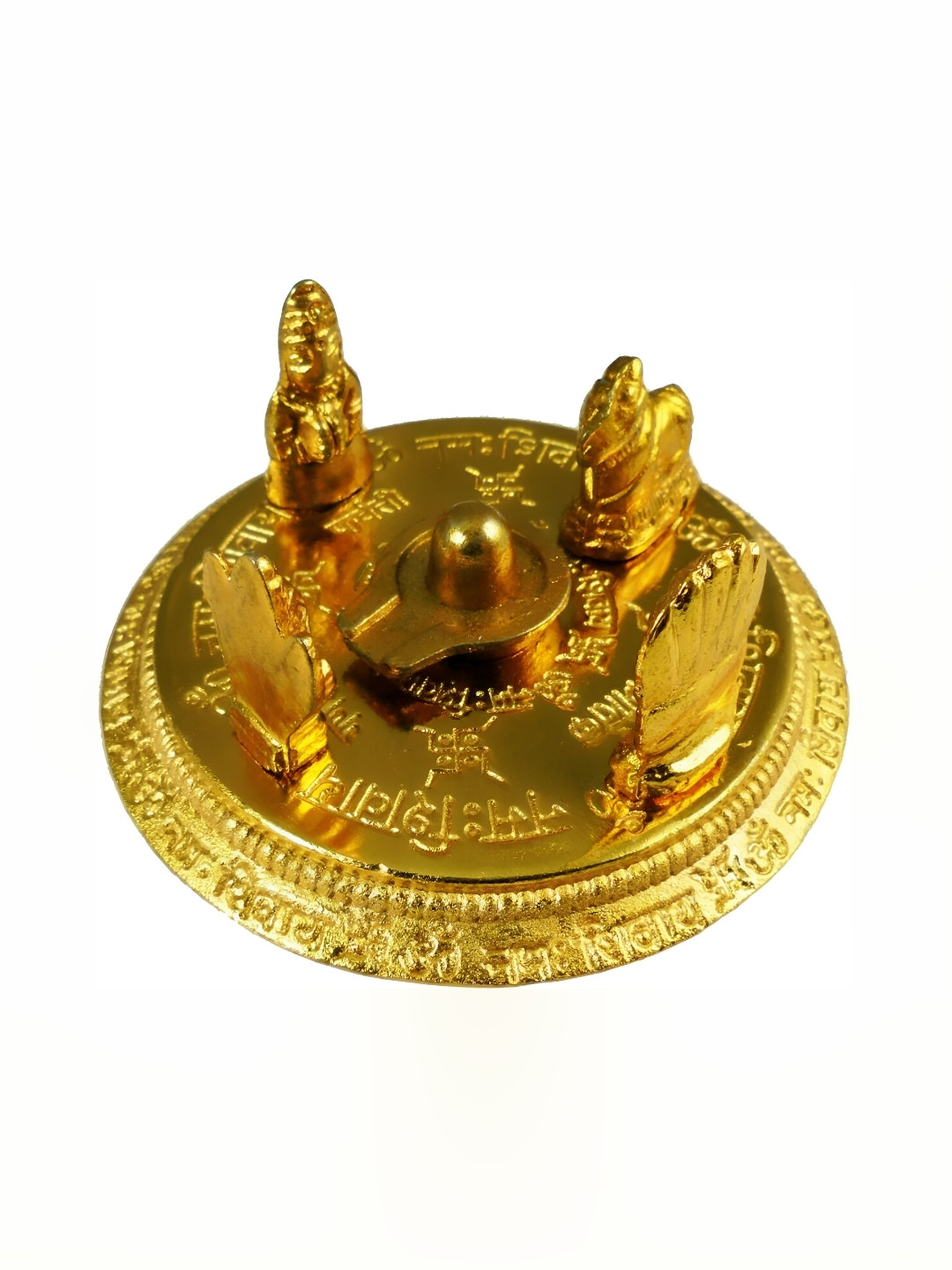 Navyaksh Shiv Parivar Gold Zinc Metallic Prayer Room Small Showpiece - 3.1 Inches