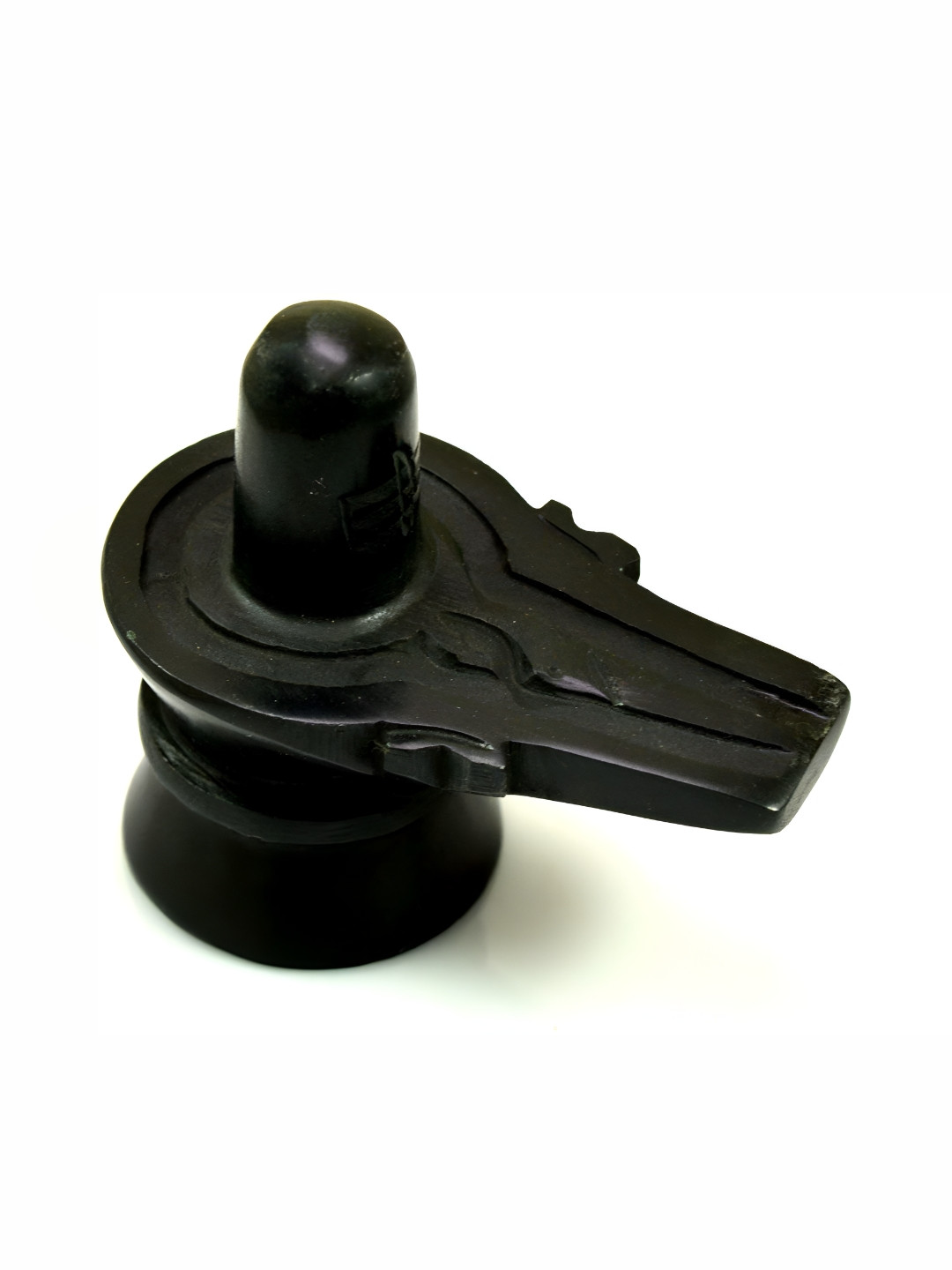 Navyaksh Shivling Lord Black Metal Metallic Prayer Room Tiny Showpiece - 3.1 Inches