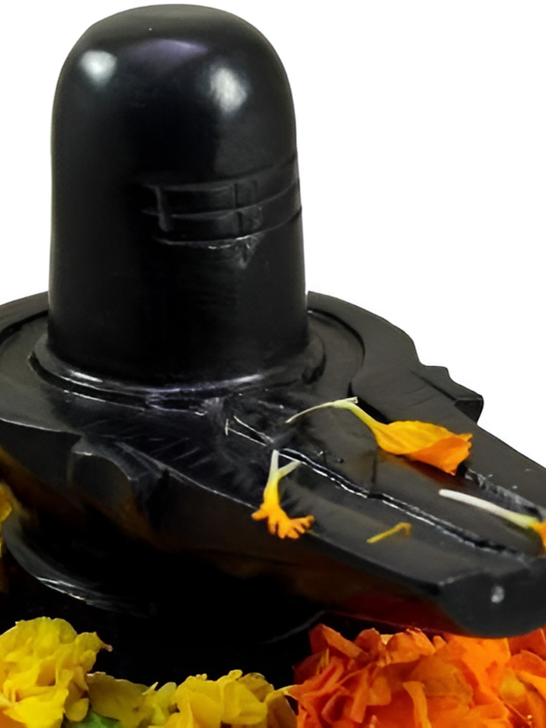 Navyaksh Shiva Lingam Black Marble Glossy Prayer Room Small Showpiece - 3.1 Inches