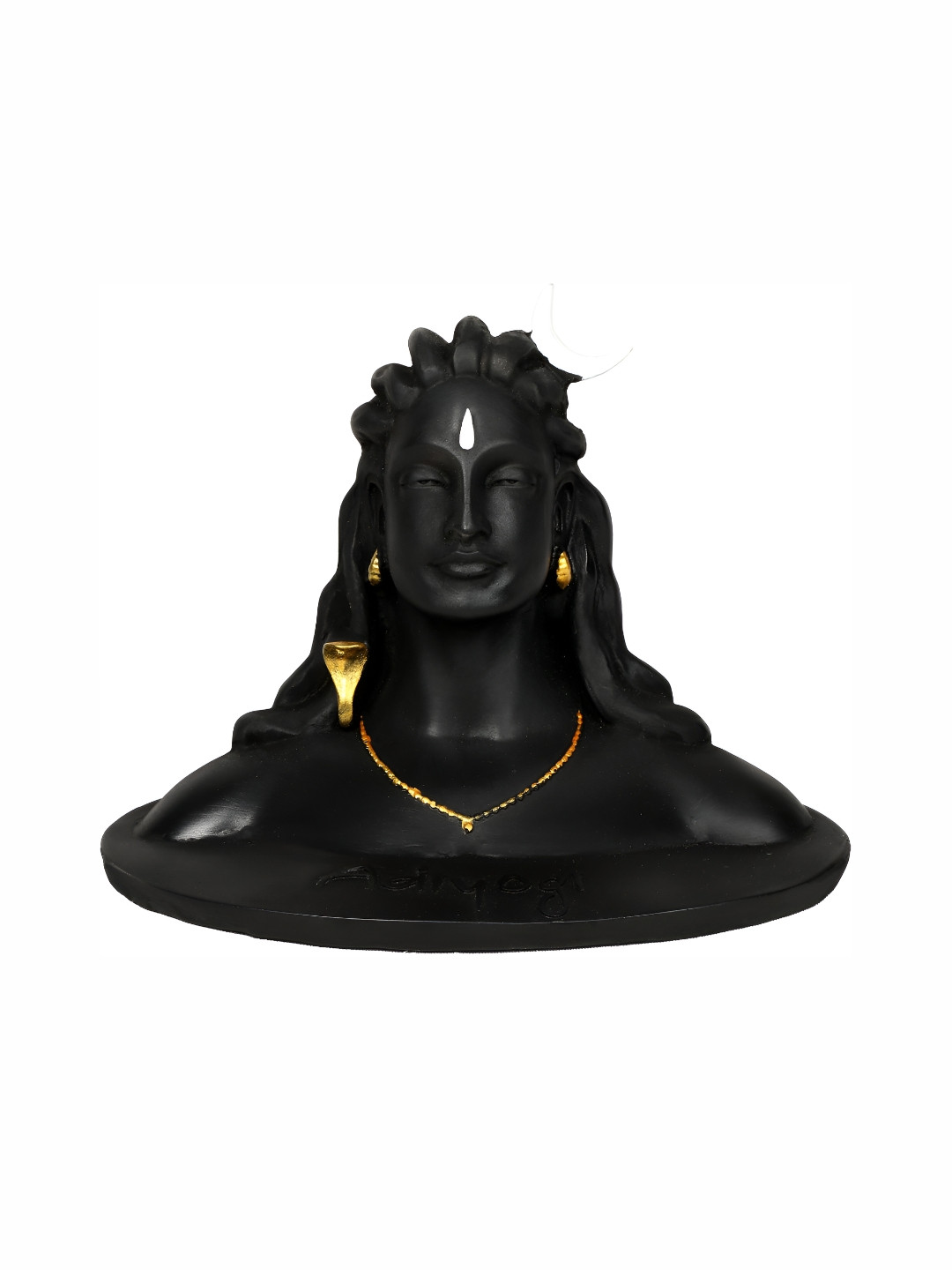 Navyaksh Adiyogi Bhagwan Shiv Black Metal Metallic Prayer Room Small Showpiece - 3.1 Inches