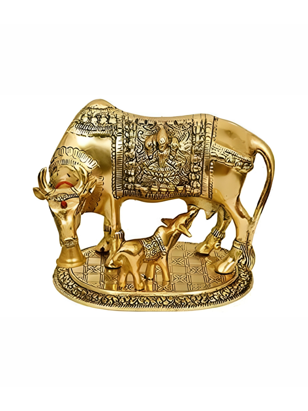 Navyaksh Gold Metal Metallic Living Room Medium Showpiece - 3.1 Inches