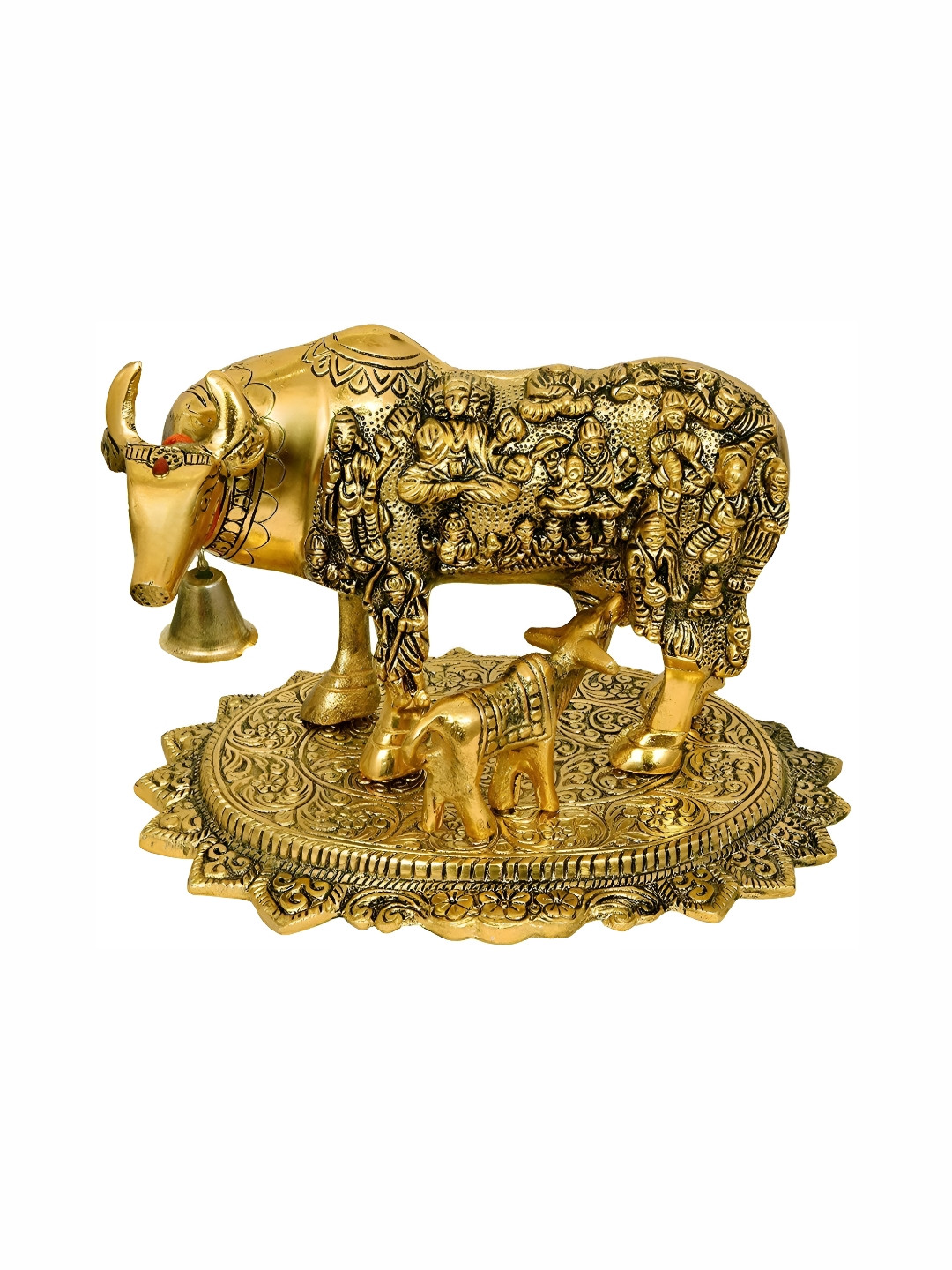 Navyaksh Gold Metal Metallic Home Office Small Showpiece - 3.1 Inches