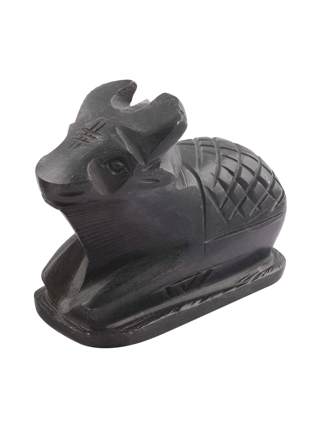 Navyaksh Nandi For Shiv Pooja Black Marble Natural Prayer Room Small Showpiece -