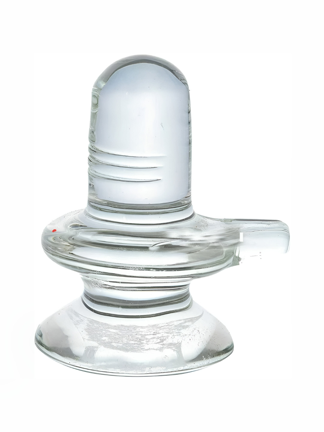 Navyaksh Mahadev Shivling Transparent Crystal Glossy Prayer Room Tiny Showpiece - 2.4 Inches
