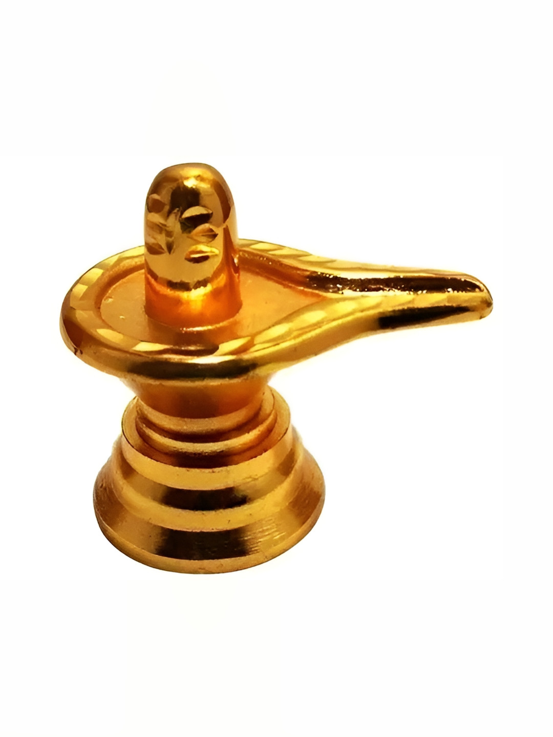 Navyaksh Shivling Gold Metal Metallic Prayer Room Small Showpiece - 3.1 Inches