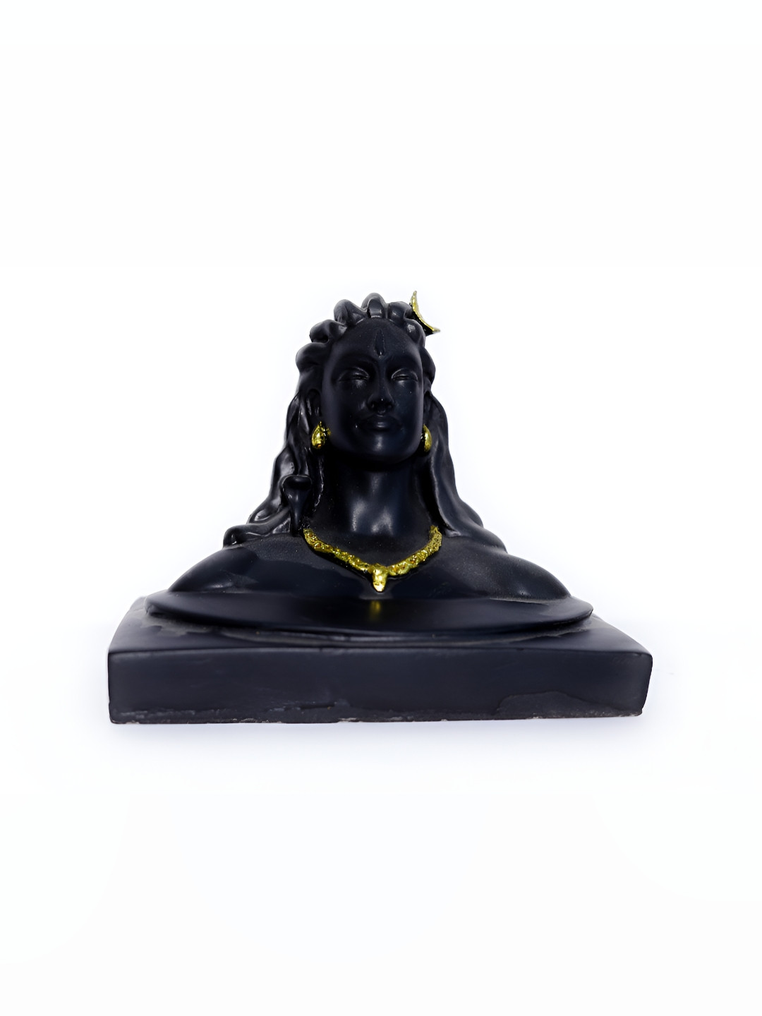 Navyaksh Aadi Yogi Mahakal Black Polyresin Natural Prayer Room Hand-Crafted Small Showpiece - 5 Inches