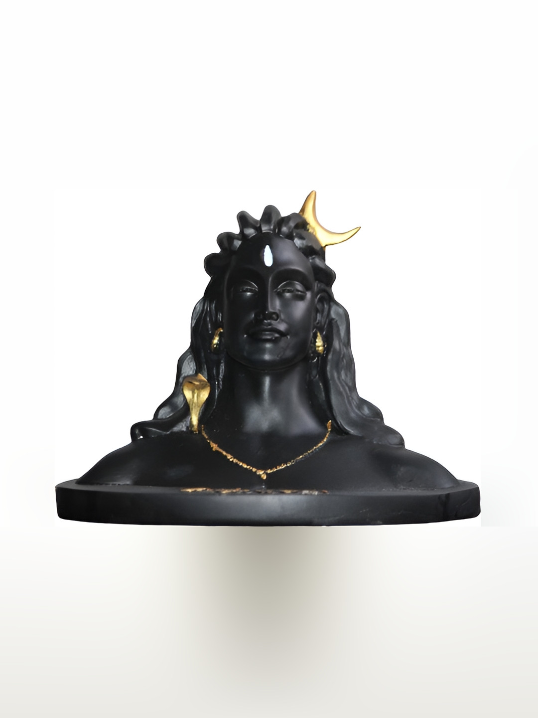 Navyaksh Lord Shiva in Dhyana Mudra Black Polyresin Matte Prayer Room Small Showpiece - 3.1 Inches