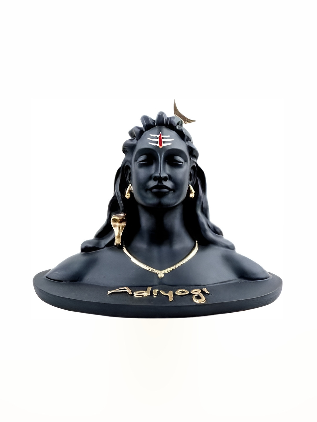 Navyaksh Shiva Shankara Black Polyresin Glossy Prayer Room Small Showpiece - 3.1 Inches