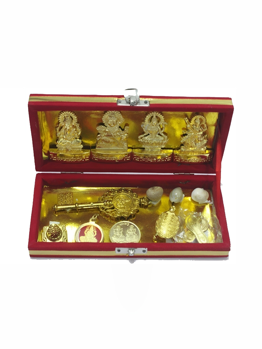 Navyaksh Gold Crystal Natural Prayer Room Small Showpiece - 4.3 Inches