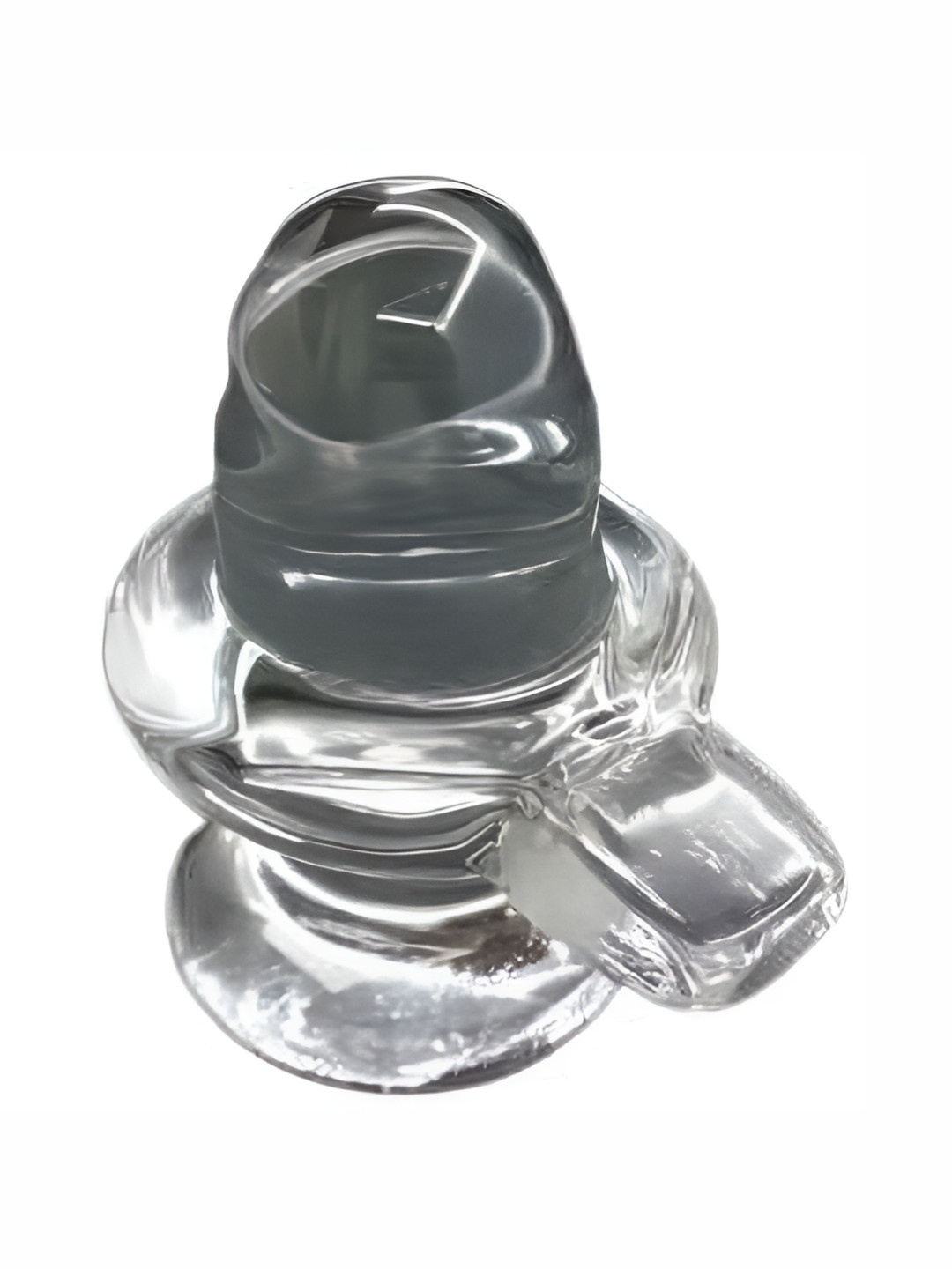 Navyaksh Lord Shiva Shivling Transparent Crystal Natural Prayer Room Tiny Showpiece - 3.1 Inches