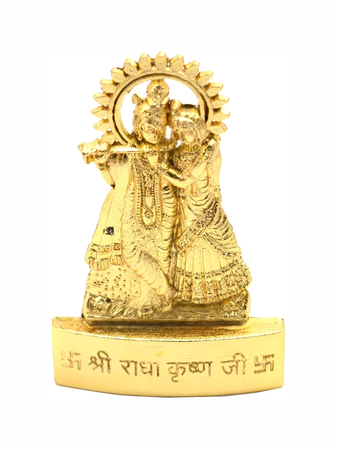 Navyaksh Radha Krishna Black Metal Metallic Prayer Room Medium Showpiece - 3.1 Inches