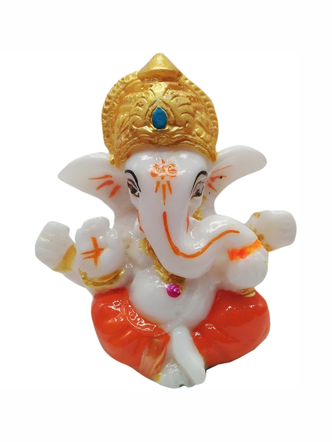 Navyaksh Nandi for Shiv Pooja White Marble Glossy Study Room Medium Showpiece - 2.6 Inches