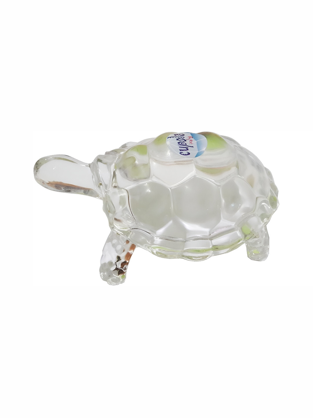 Navyaksh Turtle Transparent Crystal Glossy Living Room Small Showpiece - 3.3 Inches